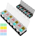 Restree Weekly Pill Organizer, 14 Compartments Portable Pill Box, 2 gånger om dagen AM / PM Medication Organizer, Moisture-Proof Travel Pill Case för vitamin, medicin, fiskolja / tillägg (vita)
