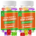 (2 Pack) Hamp Gummies, Fruity Edibles Gummy Advanced 100% Natural High Potency Hemp Seed Extract Gummies - 120 Gummies