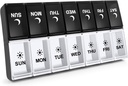 7 Day Pill Organizer 2 gånger om dagen, stor vecka AM PM Pill Box, Day Night Medicine Organizer, Pill Case Twice A Day, Pill Container