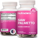 Såg Palmetto för kvinnor - Naturlig DHT Blocker Hårtillväxt Piller Gjord med organisk Saw Palmetto Extract Berries Stöder Hormonal Balance & Urinary Health Pure Saw Palmetto för kvinnor håravfall | 60 Pills