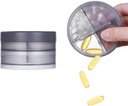 Layers Pill Case, KIGI Daily Pill Organizer med 8 Compartments 1 Day 4 Times Portable Pill Box Vitamin Organizer for Travel (Gray 3.1-2Inch)
