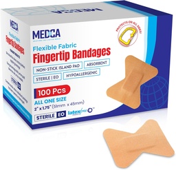 Flexible Fabric Bandages - Flex Fabric Adhesive Bandages Finger-Tip Care och för att skydda sår från infektion - (100 Count Box)
