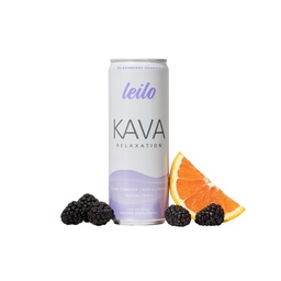 LEILO | Kava Powered Sparkling Relaxation Drink | BlackBerry Orange 12-Pack - Non-ALC Calming Beverage | 12 fl oz Cans (Pack av 12)