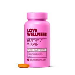 Love Wellness Healthy V Vitamin | Kvinnors vaginala hälsotillskott | pH Balance, Gut Health & Immune Support Supplement | Balans av Candida Yeast med gurkmeja, vitlök och kokosolja | 30 greve