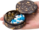 Metal Pill Case 2 Compartment Pill Box - Portable Pill Organizer för ficka eller väska, vattentät Travel Medicine Vitamin Container för att hålla fiskolja och kosttillskott Camo