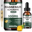 Magnesium Glycinate 500mg - Liquid Magnesium Drops, Ashwagandha, L - Theanine, Chamomile - Calm & Stress Relief, Relaxation, Restful Sleep, Muscle Heart Health, Vegan - 2 Fl Oz (30 dagar)
