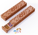 Wooden Pill Organizer, 7 Day Pill Box, Travel Pill Box, Wooden Pill Case Privacy Protection Perfekt för medicinering, vitaminer, fiskoljor, tillägg (Sapele)
