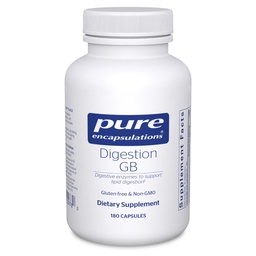 Rena inkapslingar Digestion GB - Digestive Enzyme Supplement - för Gallbladder Support & Gut Health * - med Bile Salts & Digestive Enzymes Blend - Gluten Free & Non-GMO - 180 kapslar