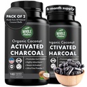 Coconut aktiverade kolkapslar, 180 Charcoal Capsules, Teeth Whitening, hjälper förstoppning, uppblåsthet, mage gas, Heartburn, ren kokosnöt härledda tillskott (2)