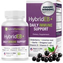 HybridEB Sambucus Elderberry Immune Support with Vitamin C, Zinc, Vitamin D3 - Antioxidant & Immunity Supplement, 1 Month Supply - 9 in 1 Black Elderberry Kids and Adults - 60 Capsules