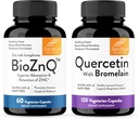 Sandhu's Zinc Supplement with Ionophores with Superior Absorption & Quercetin with Bromelain 1000mg Per Serving Bioflavonoids Supplement Complex| Supports Immune & Respiratory Health