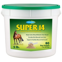 Farnam Super 14 Healthy Skin & Coat Supplement för hästar, håller Coats Shiny & Gleaming Year-Round 5 Pound, 80 Day Supply