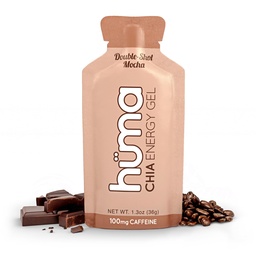 Huma Chia Energy Gel, Doubleshot Mocha, 12 Pack, 100mg Koffein per Packet - Premier Sport Nutrition för uthållighetsövning