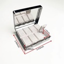 Vintage Poison 7 dagar Chromed Shiny Silver Pill Organizer med Mirror Inuti Har 8 Separata Compartments Rectangle 7 dagar Pill Box Pill Case