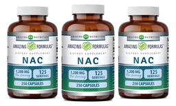 Fantastiska formler NAC 600 Mg | N-Acetyl Cysteine Supplement | Capsules | Non-GMO | Gluten Free | Made in USA (3 Pack, 250 Count)