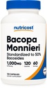 Nutricost Bacopa Monnieri 1000mg, 120 kapslar (60 portioner) - Icke-GMO, Glutenfri och vegetarisk vänlig