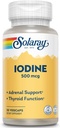 Solaray Iodine 500 mcg | Kan hjälpa till att stödja hälsosam sköldkörtelfunktion, metabolism, fokus och energi | Icke-GMO, Vegan | 30 VegCaps | Pack på 2