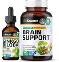 BIO KRAUTER Ginkgo Biloba Tincture 2 Fl. Oz. & Brain Support 100 kapslar