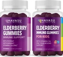 Family Elderberry Gummies with Zinc and Vitamin C Herbal Supplements Ingredient for Potent Antioxidant Support Immune Defense (Adult and Kids)