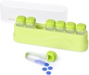 Weekly Pill Organizer 1 Time a Day, KOVIUU Removable Pill Box 7 Day, Portable Travel Pill Case, Once Daily Medication Container Holder, Week Pillbox Dispenser for Vitamin Medicine Supplement, Green