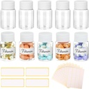 10Pcs Pill Bottles med Blank Labels - 30ml Medicine Containers med skruvkapslar - Plast Empty Small Pill Container Leak-Proof Clear Sample Jar för Dispense för Liquid Solid Name Stickers