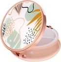 Rouidr Pill Box, 3 Compartment Medicine Pill Case, Small Metal Travel Medicine Box för Purse & Pocket, Rose Gold, Boho Leaves
