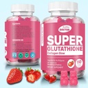 Super glutathione Collagen Glow Gummies,Glutathione Skin Care - Skin Brightening - Gummies Collagen - Anti-Aging L-Glutathione - Marine Collagen & Vitamins