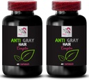 Anti grå hår vitaminer - ANTI GRAY HAIR COMPLEX - Grå hår reversering, hårtransformation, grå hår stöd, färg vitalitet booster, ungdomlig glöd, hår skugga korrigering 2 flaskor 120 kapslar