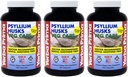 Yerba Prima Psyllium Husks Veg Caps - 180 Count (Pack of 3) - Vegan, Non-GMO, Gluten Free, Colon Cleanser, Daily Fiber Supplement för Gut Health & Regularity