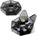 Deke Home - Small Weekly Pill Organizer (2 Pack), Round Pill Dispenser för resor, Mini Pill Organizer, Compact Medicine Holder, Pill Sorters 7 dagar, Portable Vitamin Container, BPA Free (Food Grade)