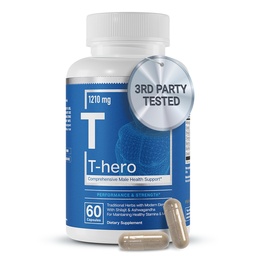 Essential Elements T-Hero - Daglig testosteron stöd för män - främjar Vitality & Drive - med Ashwagandha, Shilajit, Boron, DIM - 60 greve - 30 portioner