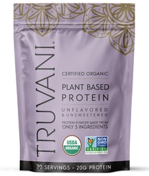 Truvani Vegan Pea Protein Powder | Unflavored | 20g Organic Plant Based Protein | 20 portioner | Keto | Gluten & Dairy Free | Low Carb | No Added Sugar