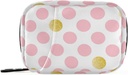 Pink Golden Polka Dots Pill Box 7 Day Pill Case Bag Travel Pill Organizer Bag med Zipper Portable Weekly Case Compact Size för vitamin Supplement Holder