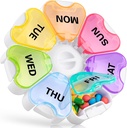 Weekly Pill Organizer med Easy Push Button Design, Gelibo Large Pill Box 7 Day, Daily Pill Case Medicine Organizer för vitamin, Fish Oils, Supplement Arthritis Friendly New Edition