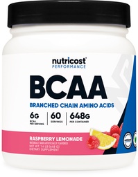 Nutricost BCAA Powder (Raspberry Lemonade, 60 portioner) - Optimal 2:1:1 Ratio