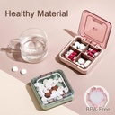 Small Pill Box, BPA Free Pill Case med 4 stora kompartmenster för att hålla vitaminer, fuktsäkra portabla piller Box Organiser för resor (gröna)