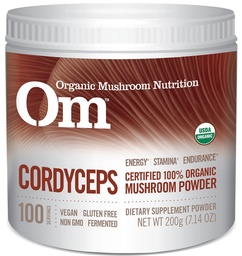Om Organic Mushroom Superfood Powder, Cordyceps, 100 Servings, Energy and Endurance Support Supplement, 7.05 Ounce (Pack of 1)