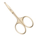 LIVINGO 3.75" Small Safety Facial Nose Hair Scissors, Curved Blade med Rounded Tip Stainless Steel för Manicure Cuticle, Eyebrow, Dry Skin (guld)