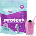 Organifi Kids: Protect - Everyday Immune Support for Kids with Elderberry, Acerola Cherry and Zinc - Berry Flavored Immunity Powder - Plant-Based, Vegan, and No Gluten, Dairy or Soy - 15 Servings