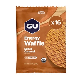 GU Energy Stroopwafel Salty's Caramel Sports Nutrition Waffle, Caffeine-Free och Kosher mejeri, On-the-Go Energy för alla träningar, 16 Count