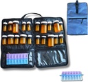 Travel Medicine Bag - Medicin Travel Bag & Organizer - Säker väska för Medicin Resa med Lockable Zippers - Rymlig Medicin Lagring väska för recept, piller och medicinska förnödenheter, blå