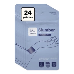 The Good Patch Slumber Sleep Patch Support, Melatonin Free, Sustained Release, Natural Patch med L-Theanine, Magnesium, Tart Cherry Extract, Plant Powered Wearable Wellness (24 Total Patches)