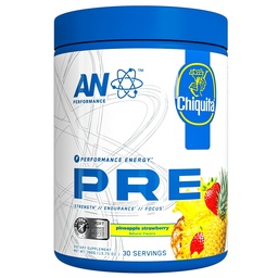AN Performance Pre-Workout Powder Supplement för Män & Kvinnor | Energidryck Mix med 300mg Koffein + Beta Alanin + Citrullin | Tredjepartstestade | Strawberry Pineapple | 30 portioner