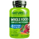 NATURELO Whole Food Multivitamin för Män 50 + - med vitaminer, mineraler, organiska växtbaserade extrakt - Vegan Vegetarian - för energi, hjärna, hjärta och ögonhälsa - 240 kapslar