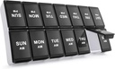 Sukuos Weekly Pill Organizer 2 Times A Day, 7 Day Pill Box AM PM Large Daily Pill Case Vitamin Organizer Pill Container för vitaminer, fiskoljor, kosttillskott