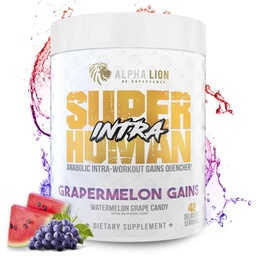 ALPHA LION Superhuman Intra Workout Powder för män och kvinnor, Aminosyror Drink, Muscle Recovery Supplement, BCAA Powder, Electrolytes & Hydration Mix (42 portioner, Watermelon Grape Candy Flavor)