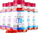 (5 Pack) Slim Aura Keto ACV Gummies - Officiell Slim Aura Keto Plus Apple Cider Vinegar 1050MG Advanced Formel Gummys, All Natural Premium Formel, Slimaura Gomitas Reviews, 300 Gummies för 5 månader