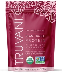 Truvani Vegan Pea Protein pulver | Choklad jordgubb | 20g organisk växtbaserad protein | 20 portioner | Keto | Gluten & Dairy Free | Low Carb | No Added Sugar