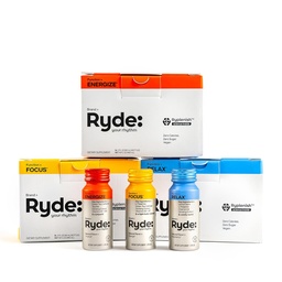 Ryde: Discovery Pack | Energize, Focus & Relax Shots | Green Tea Caffeine, Taurine, Ginseng, B Vitamins, L-Theanine, Lemon Balm, Chamomile | 0 Kalorier, 0 Sugar | Variety Pack - Prova dem alla (24 Pack)