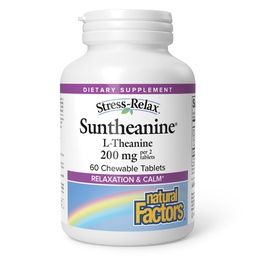 Naturfaktorer Suntheanine L-Theanine 100 mg - Hälsotillskott för Calm Outlook - L-Theanintillskott stöder återkopplande sömn och hjälpmedel mot Drowsiness - 60 Tabletter (30 portioner)